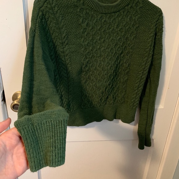 Olive Green Crewneck Sweater - Picture 3 of 4